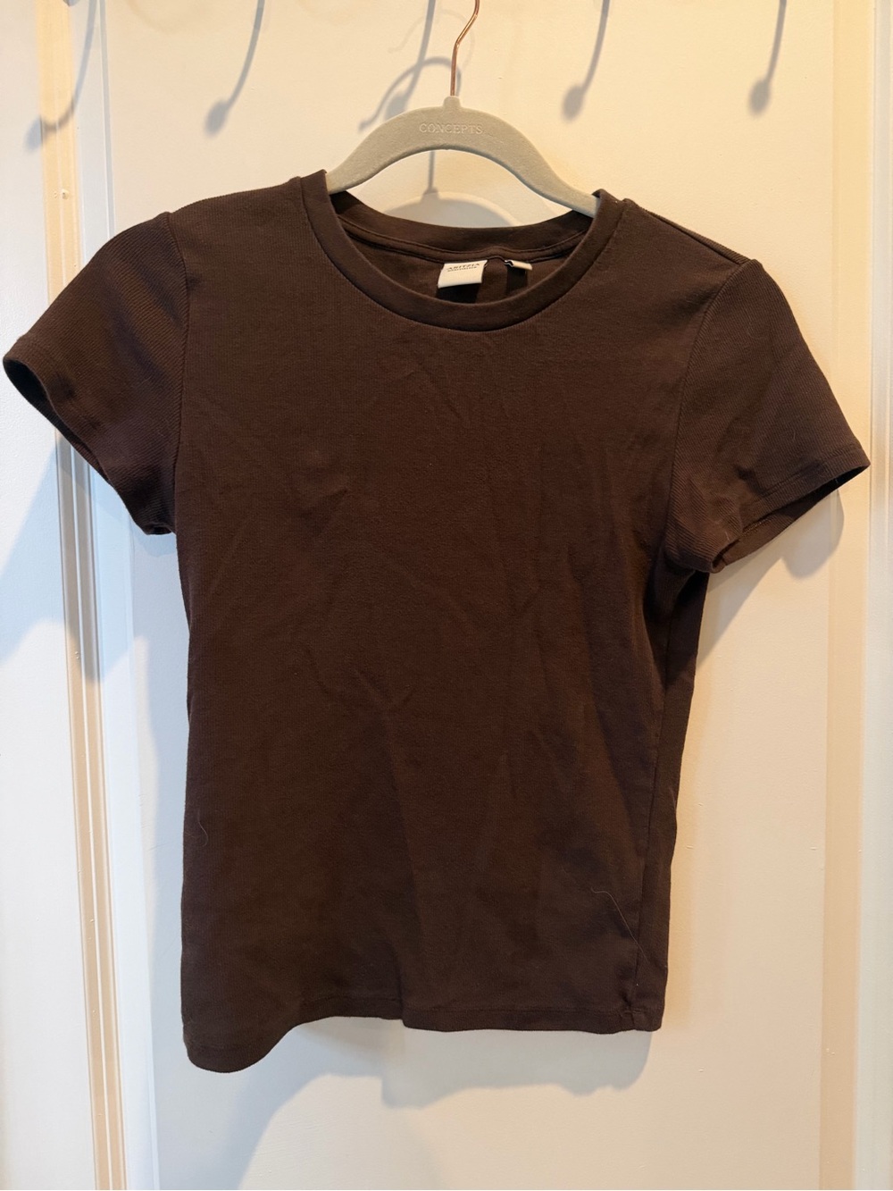 Aritzia Homestretch Fitted Short-Sleeve Tee in Deep Brown